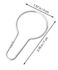 Single gourd-shaped shower curtain hook with dimensions, part of 150 Pcs No Fuss Gourd Shaped Shower Curtain Hooks Rustproof Glide Roller Hanging Rings For Bathroom Rod Durable Easy Slide Curtain Buckles For Home Bedroom Living Room.