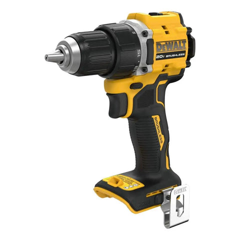 Side view of Atomic Compact 20V Max Brushless Cordless Drill Driver 1/2 Inch Chuck Tool Only for DIY and pros.