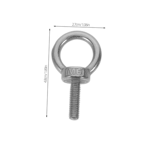 Heavy Duty Stainless Steel Eye Bolt M6x20 With Closed Ring For Machinery And Concrete Anchors, Weatherproof Marine Grade Eye Hardware