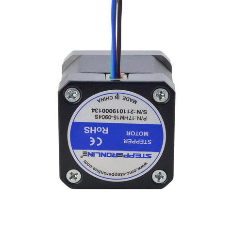 StepperOnline NEMA 17 bipolar stepper motor, front view, 42x42x39mm, four-wire