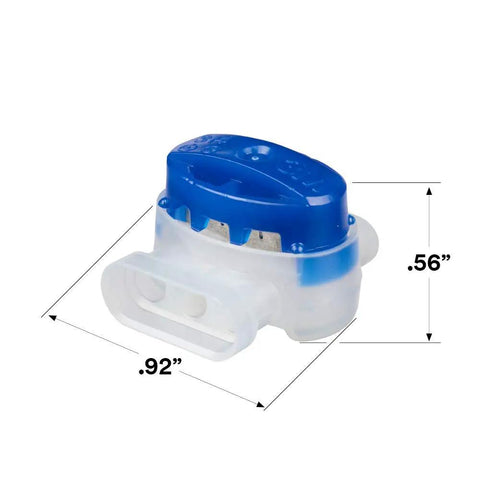 Blue Insulation Displacement Connector For 2 Or 3 Wires Pigtail Self Stripping And Moisture Resistant 22 To 14 AWG side view