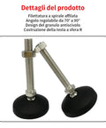 Close-up of 4 Pcs M16 Adjustable Leveling Feet With Anti Skid Swivel Design Heavy Duty Machine Leveling Feet with metal threads.