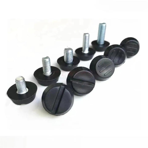 Adjustable Leveling Feet Set For Furniture And Cabinets Black Glide Pads With M6 And M8 Screws Rust Resistant Plastic Bases 4 Pack 8 Pack Multiple Size Options Easy DIY Installation Delivers Stable Leveling On Uneven Floors, black plastic screw-in feet