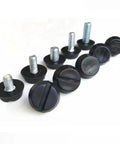 Adjustable Furniture Leveling Feet Set M6 M8 Black With Screw In Glide Pads For Uneven Floors No Fuss Rust Resistant Plastic Easy DIY Install 4 or 8 pack