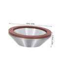 Diamond Concave Cup Grinding Wheel for Sharp Metal And Carbide Tasks Super Versatile Silvertone with a smooth outer edge.