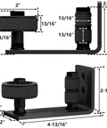Two Piece Adjustable Floor Guide For Sliding Barn Doors With Eight Setup Options Low Profile Flush Bottom Design Carbon Steel And POM Nylon Matte Black Finish