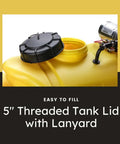 Close-up of open tank lid with lanyard on Bronze 15 Gallon Spot Sprayer For ATVs And UTVs With 12V Diaphragm Pump 1.2 GPM 60 PSI