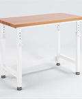 Rock Solid Height Adjustable Workbench With Premium Hardwood Surface And Hella Heavy Duty Steel Base Tough Garage Workstation 48 X 24 Inch Table