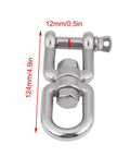 Heavy Duty 304 Stainless Steel Swivel Snap Shackle Bombproof Rust Proof Rigging Hardware For Hauling Towing And Marine Applications Smooth Rolling Action Built Like A Tank, Size 124mm x 12mm.
