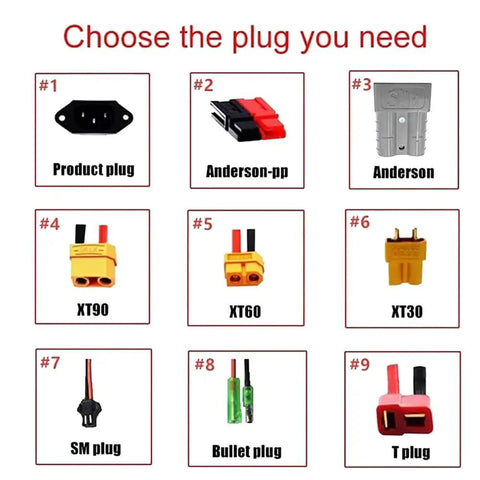 Choose connectors for Heavy Duty Ev Lithium Battery Pack With Built In Bms Plus Charger For Electric Scooter Moped Motorcycle 36V 48V 60V 15Ah 50Ah