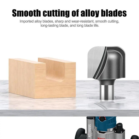 Killer Sharp Carbide Bowl And Tray Router Bit Set One Quarter Inch Shank For Woodworking Crafts Jewelry Boxes And Fly And Tackle Boxes No Sweat Cutting Premium Core Craft Gear, sharp alloy blade and wood block on a router.