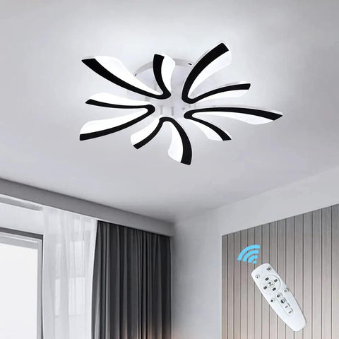 Chandelier Modern Ceiling Light With Remote Control, Dimmable Acrylic LED Semi Flush Mount Ceiling Lamp for living room
