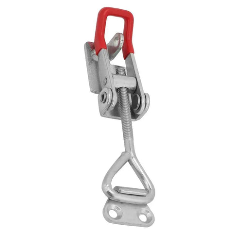 Heavy Duty Carbon Steel Toggle Latch Clamp With Quick Release Triangle Lever, model 4002, for secure grip in welding and woodworking.