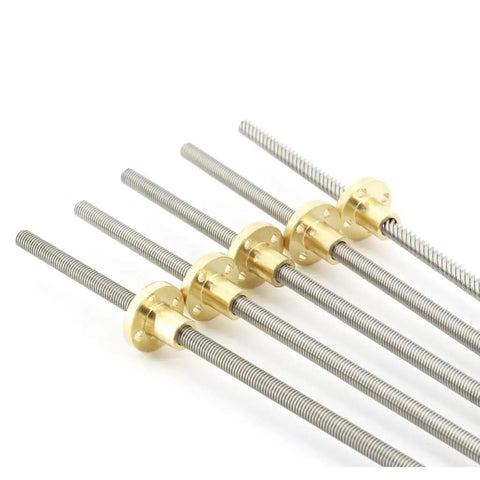 Stainless Steel Lead Screw 304 T6, 150Mm Length, Trapezoidal Thread With Brass Nut, Lead Options 1Mm 2Mm 4Mm, Beefy Precision CNC Linear Actuator