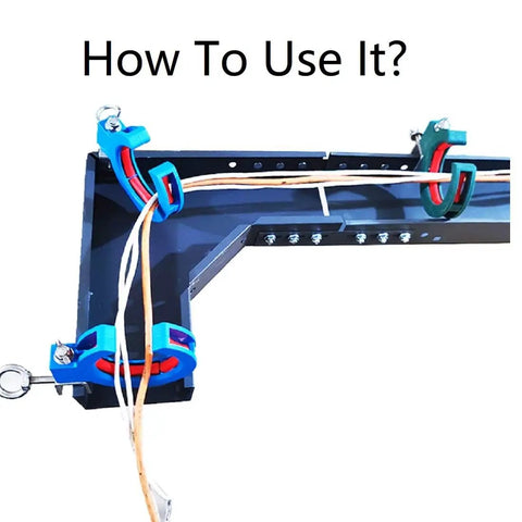 Two Pack Blue Cable Wire Threading Tool And Cable Tray Roller For Easy Wire Pulling And Threading Adjustable Roller Pulley System in use