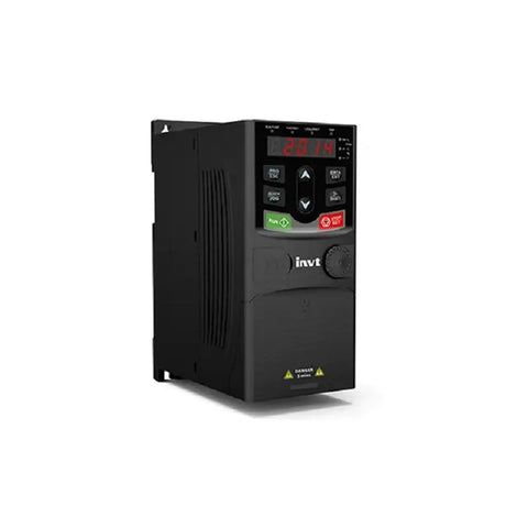 GD20 Series VFD Inverter Open Loop Vector Control Drive For Industrial Motors Built Tough With 7R5G-4 011G-4 And 015G-4 Modules Including CPLD Inverter Tech For Reliable, Heavy Duty Performance. Black VFD unit with digital display