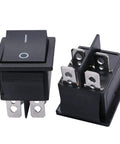 Momentary Rocker Switch Pack Of 3 4 Pin On Off Power Toggle Switch For Car Boat Auto And Household Use AC 250V 6A 125V 10A Durable PA66 Nylon With Silver Terminals Model KCD2-112 High Reliability, 26x21.5x27 mm black SPST switch