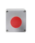 Explosion-proof waterproof push button enclosure with red mushroom switch for industrial use.