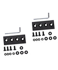 Two Sets Barn Door Track Stopper Connectors With Four Hole Flat Mending Plates For Track Rail Carbon Steel Brackets Smooth Angle Design