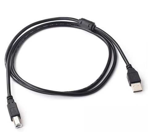 TD-07 V-Drum Module Bundle With Cable Snake Harness And USB Data Cable 10ft black USB cable on white background