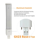 Image of 7W GX23 LED bulb with aluminum heatsink and GX23 base, part of 2 Pack 7W GX23 LED Plug And Play Light Bulb For Low Profile Fixtures.
