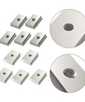 Beefy Five Piece Aluminum Alloy T Track Nuts M6 M8 Set For T Slot Woodworking, Heavy Duty Quick Install Sliders showing detail view