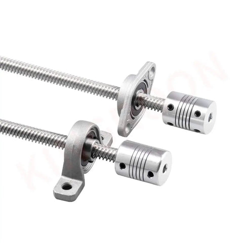 400mm 8mm T8 Lead Screw Kit With Copper Nut, Coupler, Hex Wrench, And Pillow Bearing Block For Smooth, Quiet, Precise Linear Motion On 3D Printers
