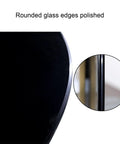 Close-up of polished glass edge on 360 Degree Rotating Lazy Susan Turntable For Dining Tables And Kitchen Countertops Black Tempered Glass Base