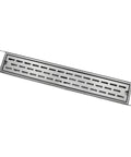 60 Cm Heavy Duty Square Invisible Floor Drain For Bathrooms And Showers Gravity Self Closing Stopper with seamless brushed stainless steel grate.