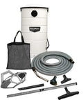 Wall Mounted Garage Vacuum With 50 Ft Hose And Tools Heavy Duty 7 Gallon Steel Can Corrosion Resistant Finish Boss Level Suction