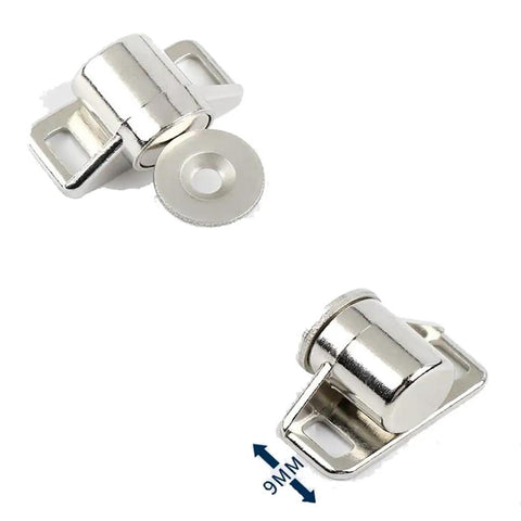 Magnetic Door Catch Set Heavy Duty Zinc Alloy Cabinet Latch With Screws For Kitchen Bathroom Closet Doors Strong Hold Silver