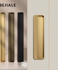 Hidden Push Pull Invisible No Frills Door Handle For Closet Cabinet And Drawer Slotting Grooving Embedded Pull Burr Free Smooth Edge Sleek Black Ga Color 200mm Length Made From Zinc Alloy And Aluminum, gold cabinet handle