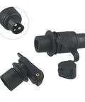 Heavy Duty 12V Trailer Adapter Plug For Din 72572/9680 with black PP housing and three copper contacts for secure connections.
