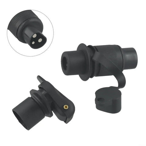 Heavy Duty 12V Trailer Adapter Plug For Din 72572/9680 with black PP housing and three copper contacts for secure connections.
