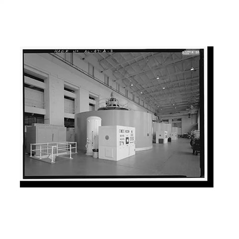 Vintage Framed Print Of Wilson Dam And Hydroelectric Plant Turbine And Generator Unit Spanning The Tennessee River On Wilson Dam Road In Muscle Shoals Alabama A Totally Dope Historical Wall Art For Home Decor From Library Of Congress Archive.