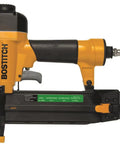 BOSTITCH finish nailer, compact tool, 16-gauge brad nailer for efficient renovations with Top Shelf 6 Gallon Electric Air Compressor.
