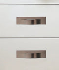 Modern Orb Finish Invisible Cabinet Drawer Pull Handle For Kitchen And Bath, 64mm Center To Center on white drawers