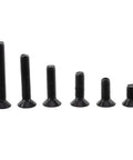 M3 Hex Socket Screws And Nuts Kit, Alloy Steel 250PCS Assorted Bolts Set, M3 X 6mm 8mm 10mm 12mm 16mm 20mm, Flat Head, Perfect For DIY 3D Printing, Sheet Metal, Woodworking And Home Repairs, black flat head screws