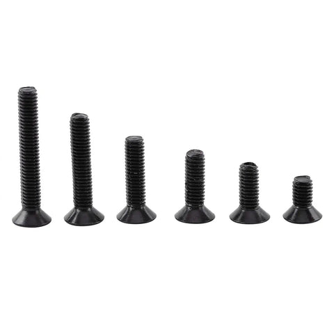 M3 Hex Socket Screws And Nuts Kit, Alloy Steel 250PCS Assorted Bolts Set, M3 X 6mm 8mm 10mm 12mm 16mm 20mm, Flat Head, Perfect For DIY 3D Printing, Sheet Metal, Woodworking And Home Repairs, black flat head screws