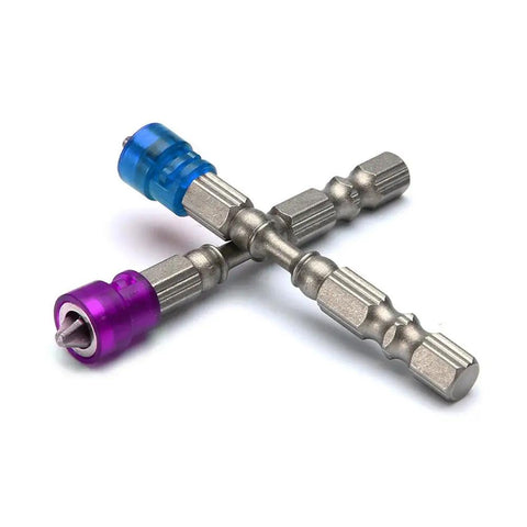 Two 10Pc Magnetic Collar Phillips Cross Bit Set for Electric Drills and Cordless Drivers, quarter inch hex shank.