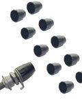 8 Pack Bicycle Axle Dust Cover Replacement Set, Durable Black Plastic Axle Caps For Bike Wheel Hubs, Nuts Covers shown on white background