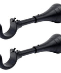 Beefy Heavy Duty Curtain Rod Brackets For Wall Mounts Extra Long 6 Inch Rod Holders For Heavy Curtains 2 Pack Black