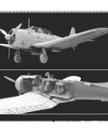 Dauntless SBD Three One To Seventy Two Scale Unassembled WWII Naval Dive Bomber Model Kit, plastic construction details