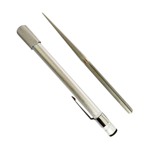 Dope Diamond Sharpening Rod And Stone Pen Sharpener Tool, silver, compact, retractable, ergonomic nonslip grip, dual-head