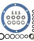 Components of Hydraulic Seal Rebuild Kit For SeaStar BayStar Helm Systems including nuts, washers, and seals.