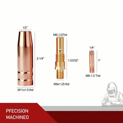 24 Pack Mig Welding Gun Replacement Kit With Nozzles Diffusers And 0.035 Inch Tips For Mig Guns Like MigMax 140 MigMax 215