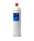 Top Shelf Water Filter For Coffee And Daily Drinking, Straight Up Strips Chlorine Heavy Metals Limescale And Pesticide Residue For Smooth Home Or Cafe Brewing, vertical white filter cartridge with blue label.