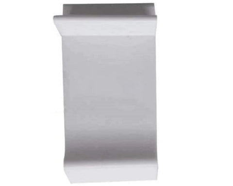 White nylon clip from 10 Pack Nylon Table Rim Clips For Patio Glass And Acrylic Tops, 1.575 In By.760 In, White Color, Removable Rim Clips That Don't Require Screws, Bent Clip Design Keeps Tops Secure In Place, top view.