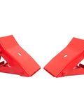 Beefy Foldable Steel Wheel Chocks Pair, Heavy Duty Red Tire Stops, Heat Treated Drop Forged For Maximum Strength