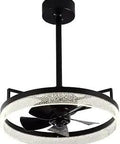 Dope 20 Inch Black Ceiling Fan With Lights And Remote Control, 3 Speed Quiet Motor, Modern Rustic Ceiling Fan With Five Invisible Blades